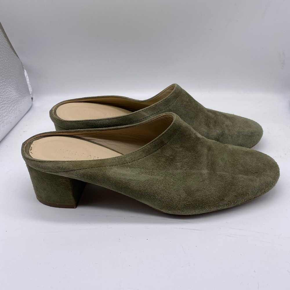 Everlane The Day Heel Mule In Green Size 5